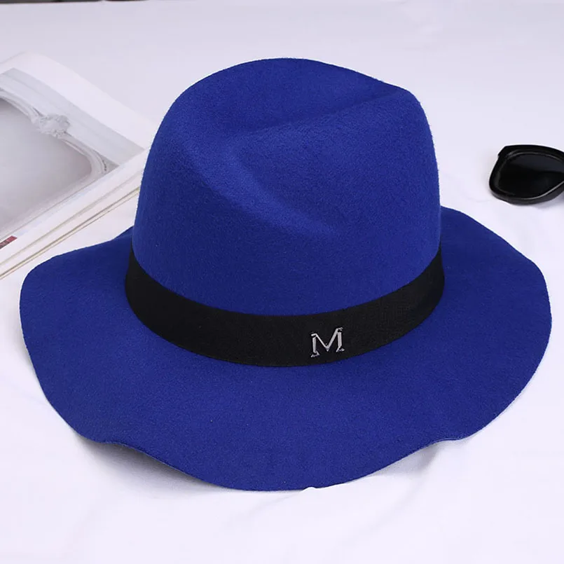 2019 Новая Мода Шерсть Женская однотонная Fedora высокое качество Structued шерстяные