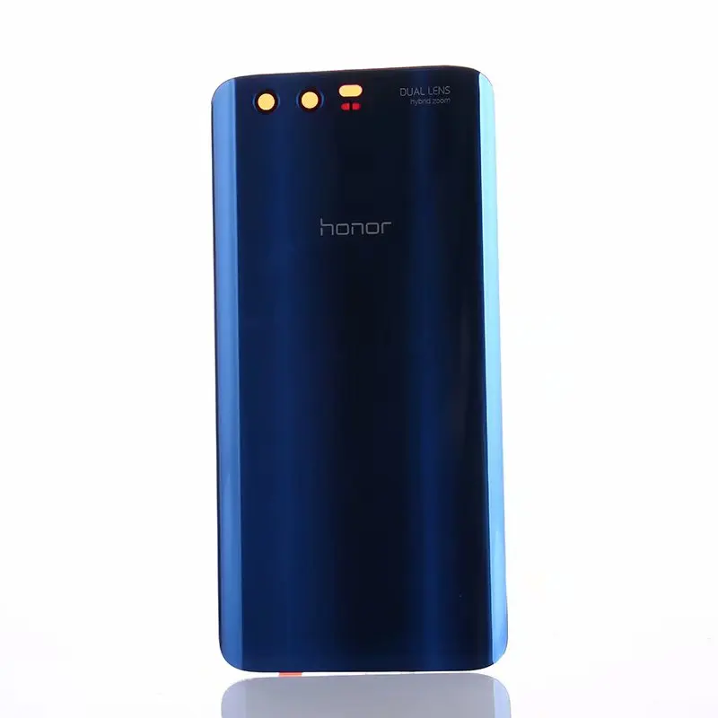 Синий Корпус для Huawei Honor 9 Honor9 Батарейная дверь настоящая задняя крышка Стекло запасные части - Цвет: Синий