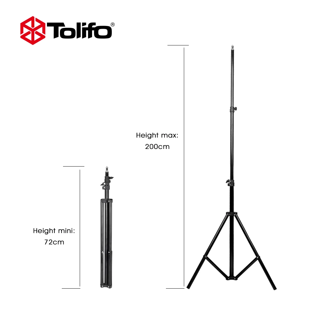Tolifo 2 м (79in) Штатив для освещения с винтовой головкой 1/4 фото студии софтбокс видео