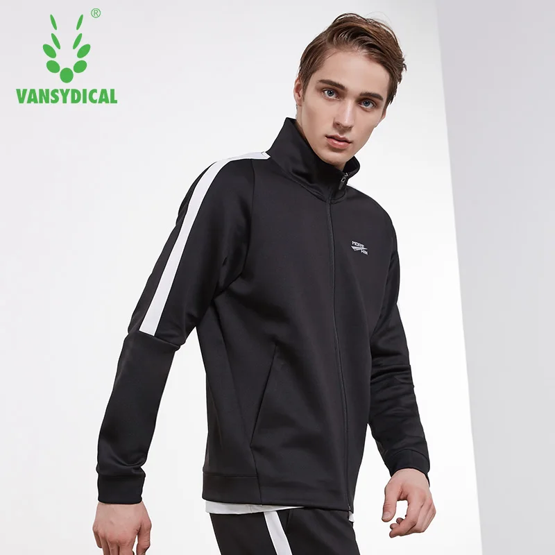 Vansydical спортивные куртки осенние мужские с воротником стойкой на молнии длинным