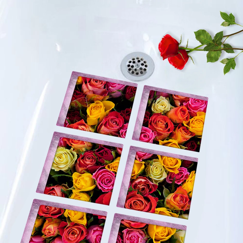 6 шт. 3D стерео видения ПВХ водонепроницаемый стикер для ванной Противоскользящий