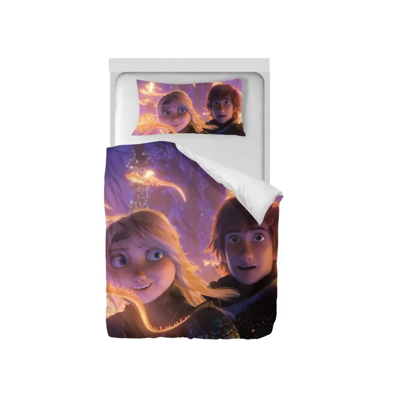 Мультфильм Как приручить дракона Ночная фурия 3D печать пододеяльники для