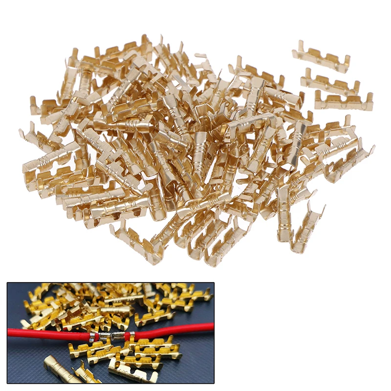 

100Pcs High Quality Brass Copper Crimp Electrical Connector Wire Terminal Kit Hot Sale