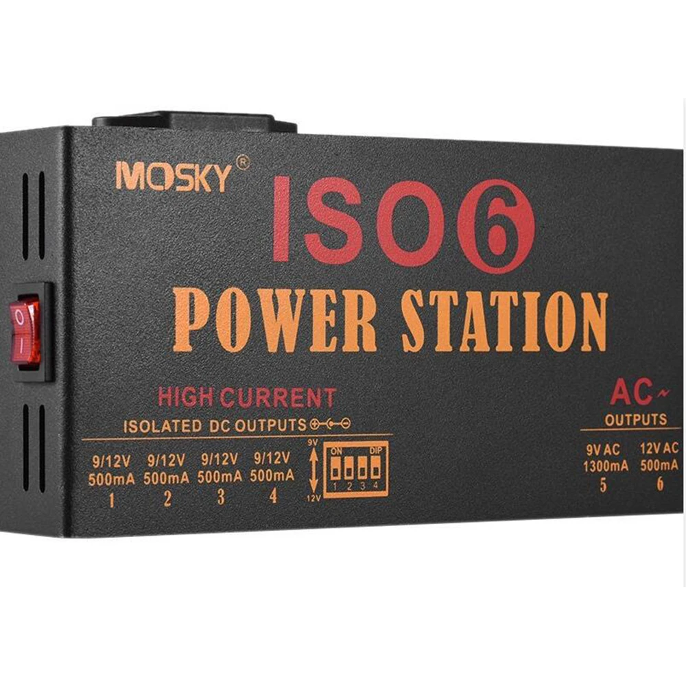 Mosky ISO 6 силовая Гитара педаль эффектов источник питания изолированный DC и AC