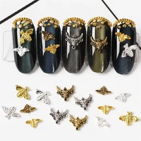 100pcslot 3d alloy bee cow head nail art gold nail rivets studs manicure nail art accessories nail decoration nails charms