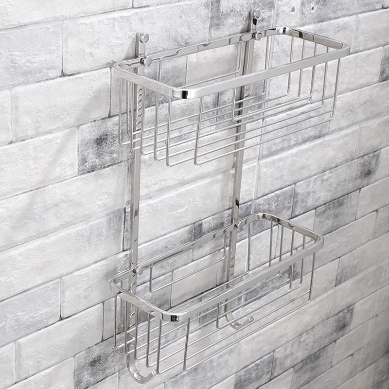 Полка для ванной органайзер 2 уровня корзина из нержавеющей стали полки шампуни