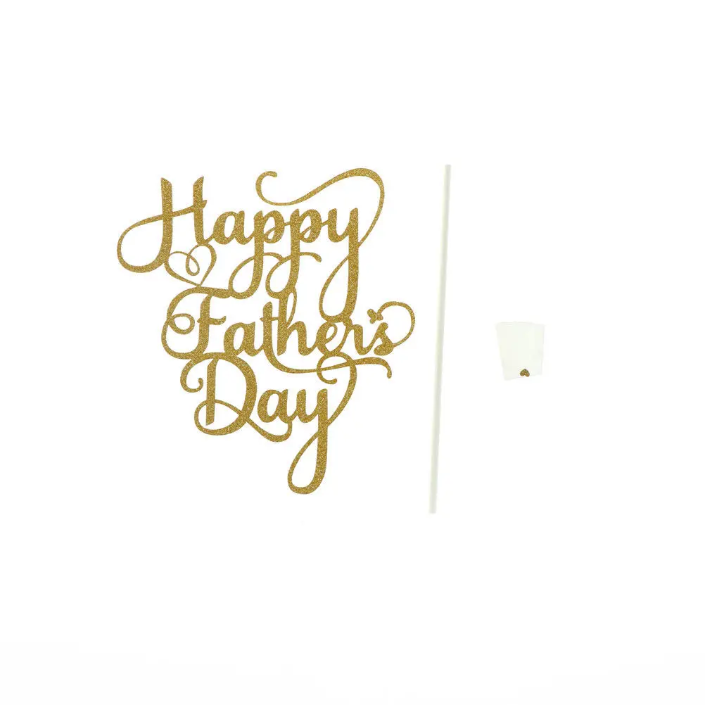 Новинка 1 шт. золотые топперы для торта на День отца с золотым блеском вечерние