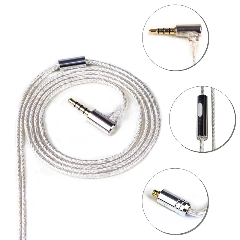 FDBRO 3.5mm 4 Core Upgraded Silver Plated Earphone Cable With MMCX Headphone Wire for SE215 SE535 Ie80s Ie8I Ie8 A2DC LS50 LS70 |