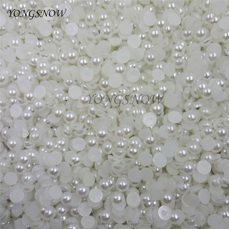 

300Pcs 6mm Half Round Beads Imitaition Pearls Flatback Acrylic Beads DIY Nail Art Decal Jewelry Accessory For Wedding Decoration