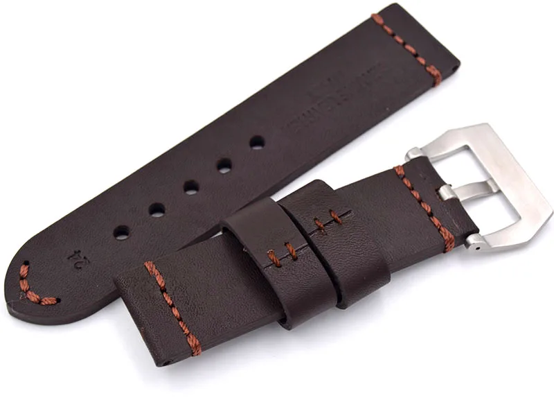 Классический мужской ремешок 22 мм/24 мм/26 мм для Panerai новый коричневый/черный ретро