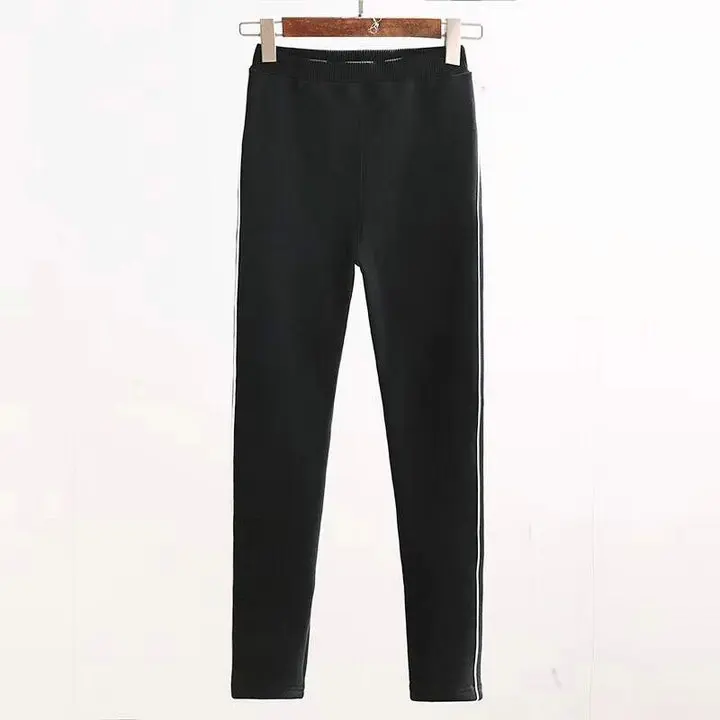 Зима 2018 новинка чистый хлопок сторона белая полоса и толстая стрейч Высокая