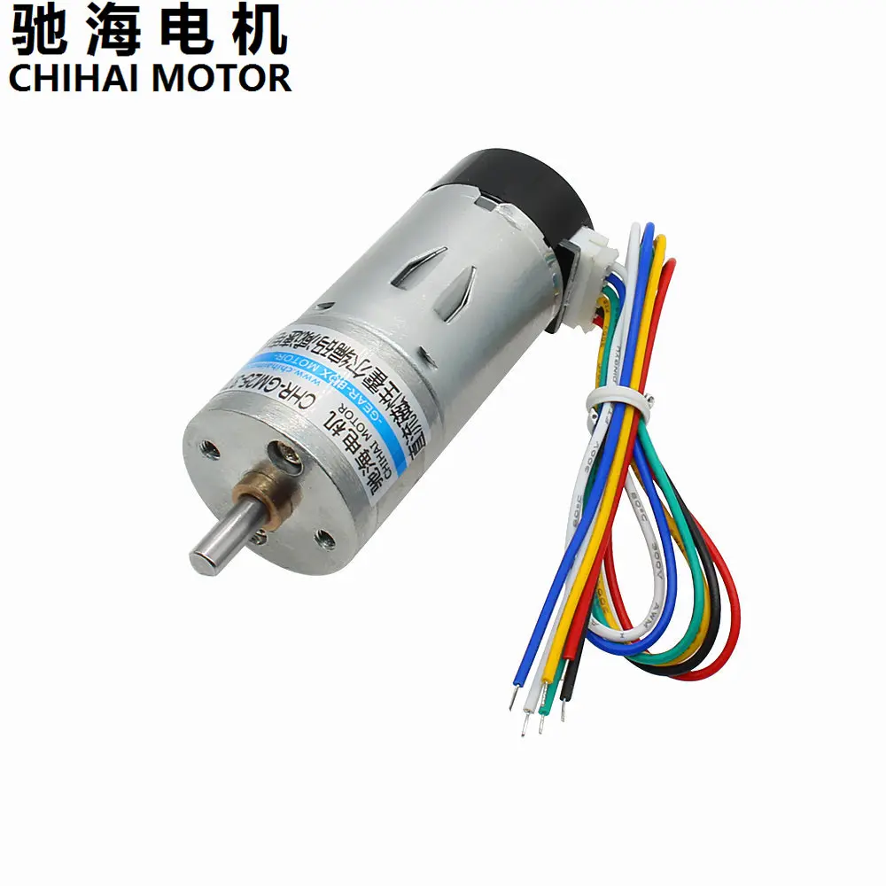 Магнитный кольцевой кодер Chihai, мотор-редуктор постоянного тока с CHR-GM25-370-ABHL, 6,0 В, 12,0 в, 24,0 в, защитный корпус для ленты