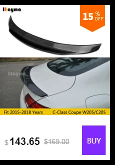 C63 Стиль углеродное волокно задний багажник спойлер для Benz C class C180 C250 W205 2 купе- год C205 автомобиль спойлер заднего крыла
