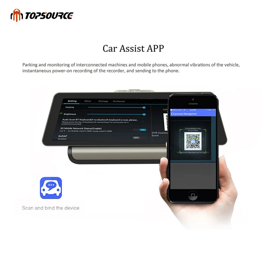 Автомобильный видеорегистратор TOPSOURCE 3G 4G 10 дюймов Android 5 0 1 HD