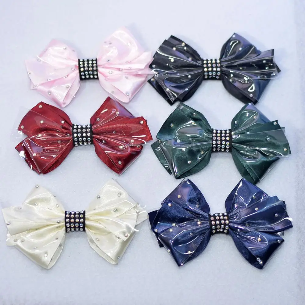 2PCS Bow Shoe Charms Shoes Decorations For Women High Heels Pumps Sandals Bowknot Crystal Accessoires Satin &amp TPU | Обувь