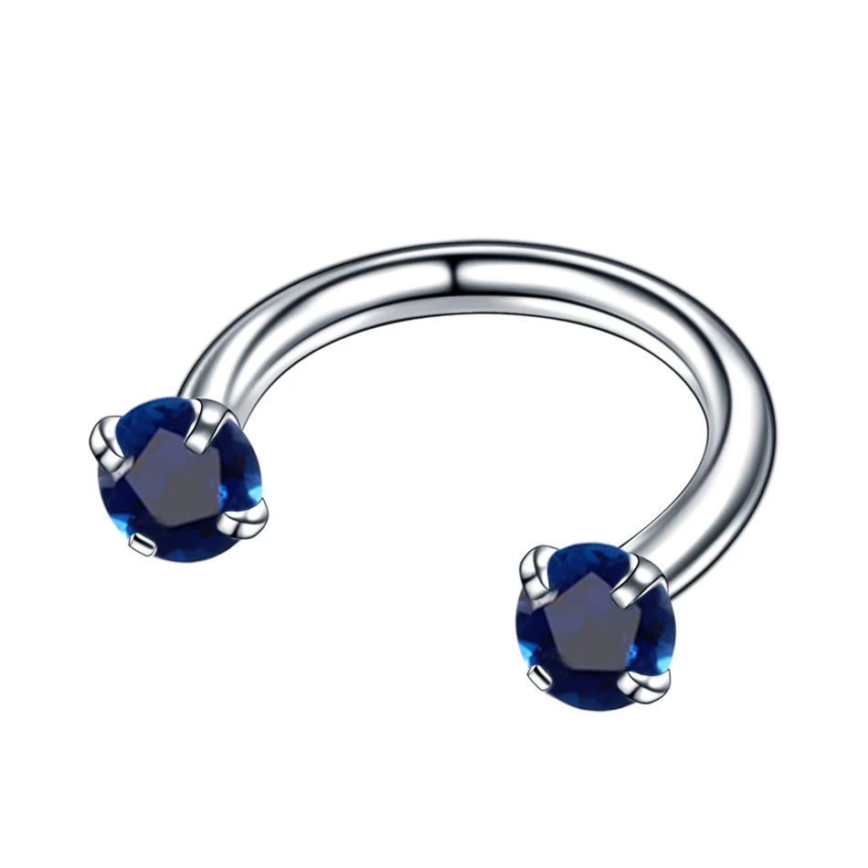 dark blue roud gem 1 шт. 316L хирургический стальной Нос Кольца Пирсинг Ноздря с внутренней резьбой с принтами звезд и круглый самоцвет пирсинг для пупка серьги для ушного хряща ювелирные изделия - Окраска металла: dark blue roud gem
