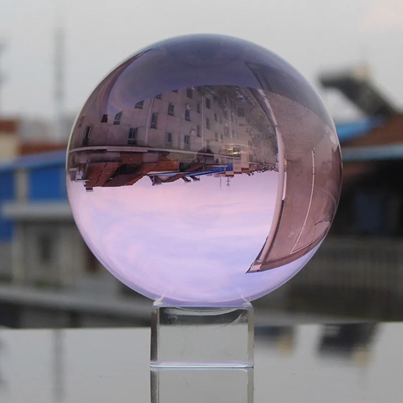 

80mm Romantic Pink Crystal Shinning Ball Crystal Sphere With Magic Feng shui Glass Ball for Wedding Supplies Hot Selling