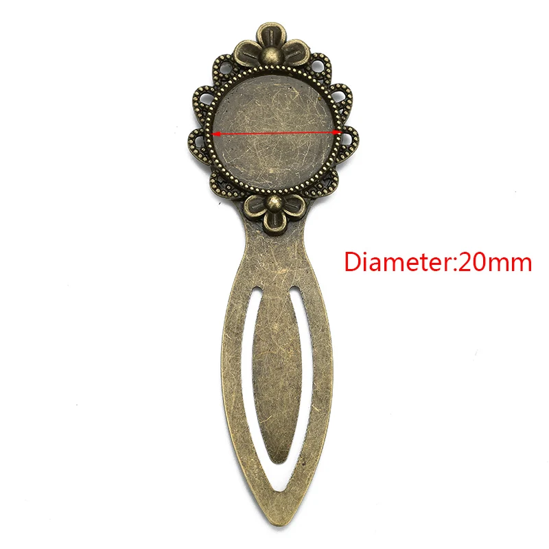 Flower 20mm 10 шт античная бронза Винтажная закладка кабошон основа Закладка в форме цветка установка подходит 20 мм кабошон камея закладки сделай сам - Цвет: Flower 20mm