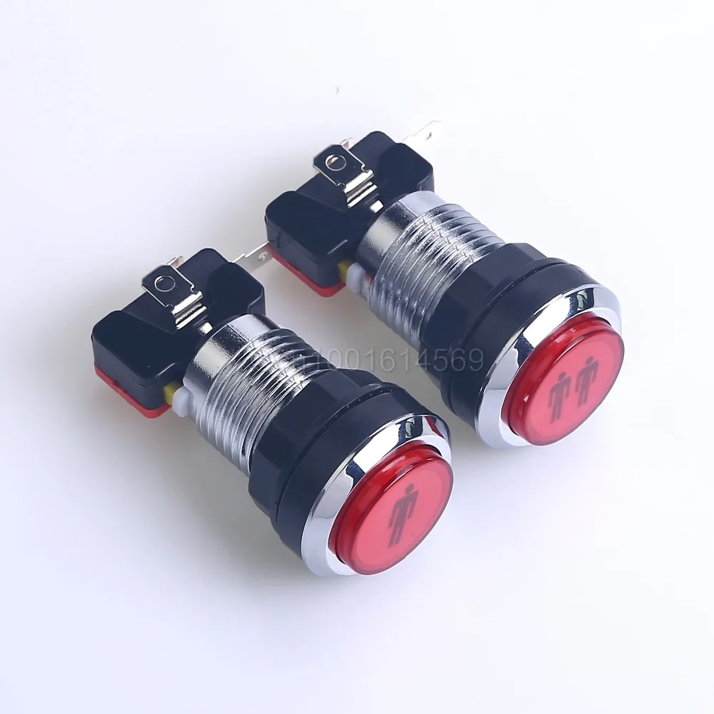 Новая аркадная Хромовая кнопка пуска набор 1P + 2P проигрыватель светодиодная с