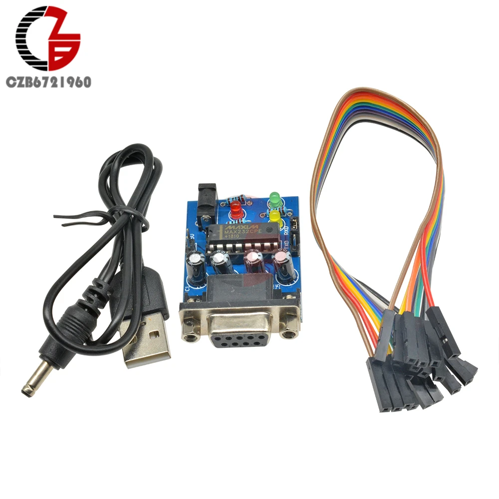 RS232 к TTL Модуль преобразователя MAX232CPE MAX232 чип передачи DB9 Серийный плата питания RXD