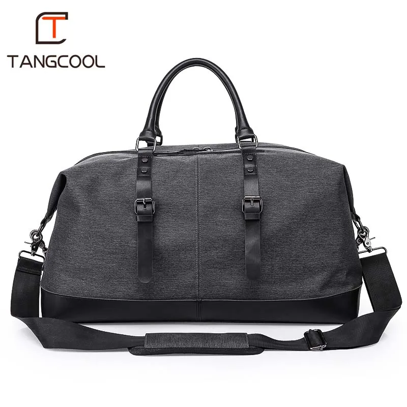 Tangcool, водонепроницаемая дорожная сумка, большая вместительность, Мужская Ручная багажная сумка для путешествий, сумки для путешествий, сумки для выходных, мужские многофункциональные дорожные сумки - Цвет: Черный