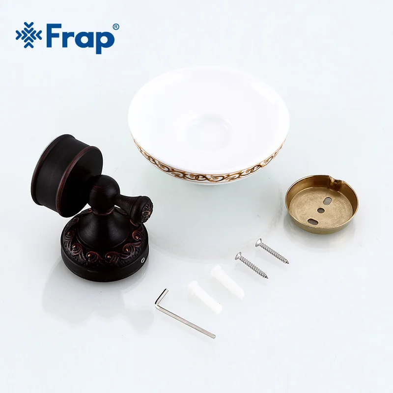 FRAP Antique Wall-mounted Soap Dish Holder Pure Copper Bathroom Basket Ceramic Separable Bath Accessories Y18031 | Обустройство дома