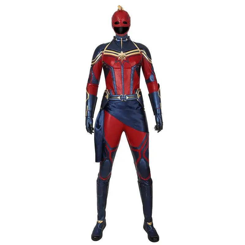 Costume with Shoes Мстители 4 эндшпиль косплей Капитан Марвел Карол костюм кары Дэнверс комбинезон Хэллоуин Женская одежда для взрослых с обувью на заказ - Цвет: Costume with Shoes