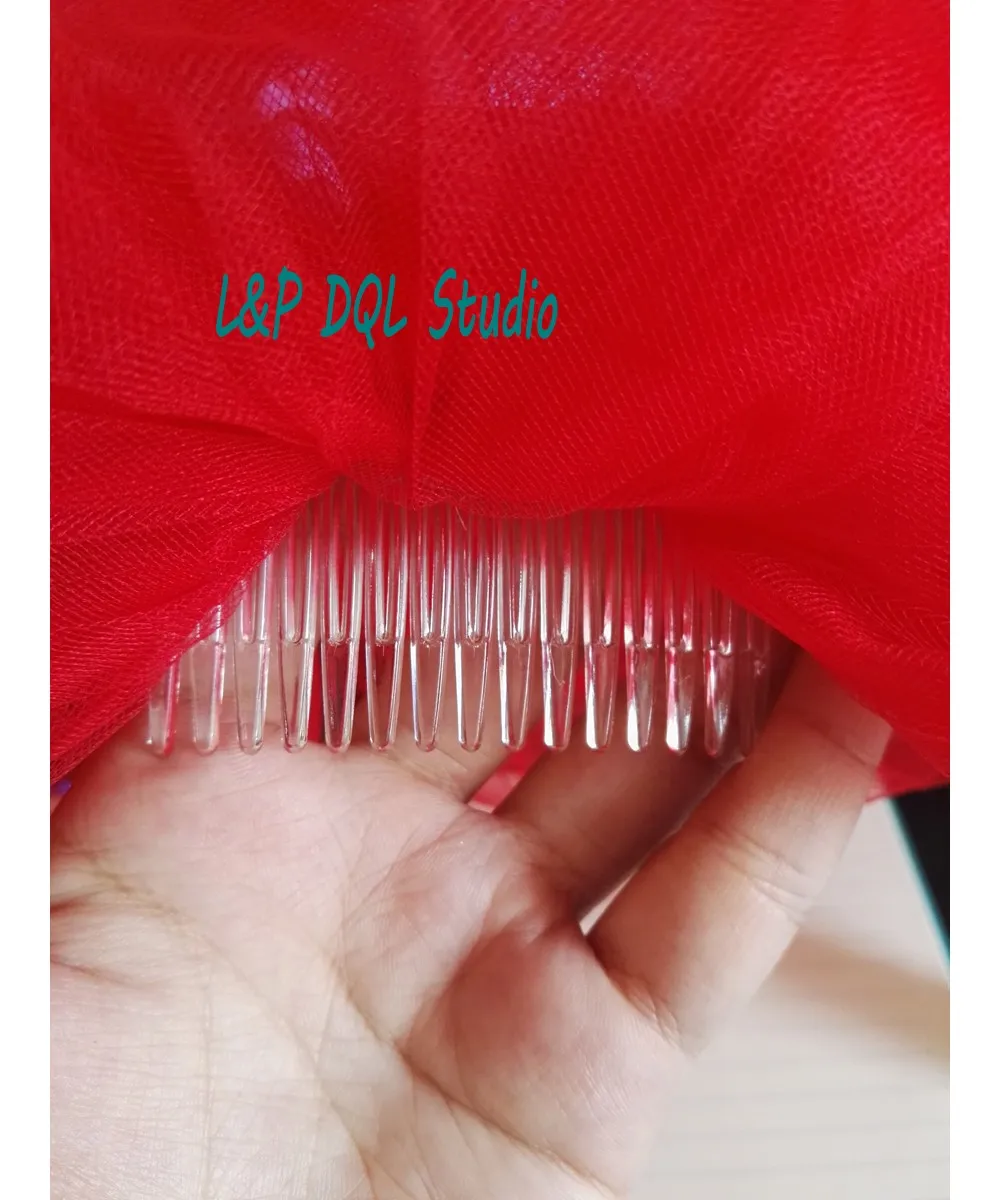 Белый Черный Слоновая Кость Красный Свадебная Фата Мягкий Тюль Фату с Расческой