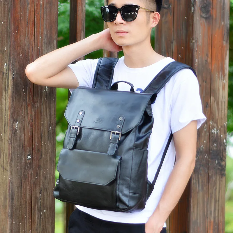 2019 Unisex Backpack Leather Stars Backpacks Large School Bag For Teenagers Girls Boys Black Rucksack New | Багаж и сумки