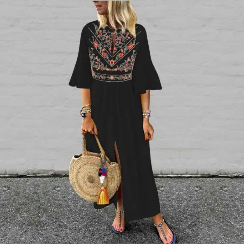 Женское платье с длинным рукавом ZOGAA шифоновое повседневное приталенное
