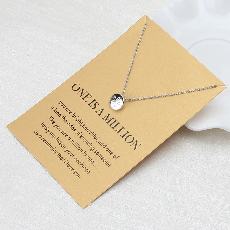 Минималистичные Подвески в виде клевера с надписью Wish Card колье цепочки