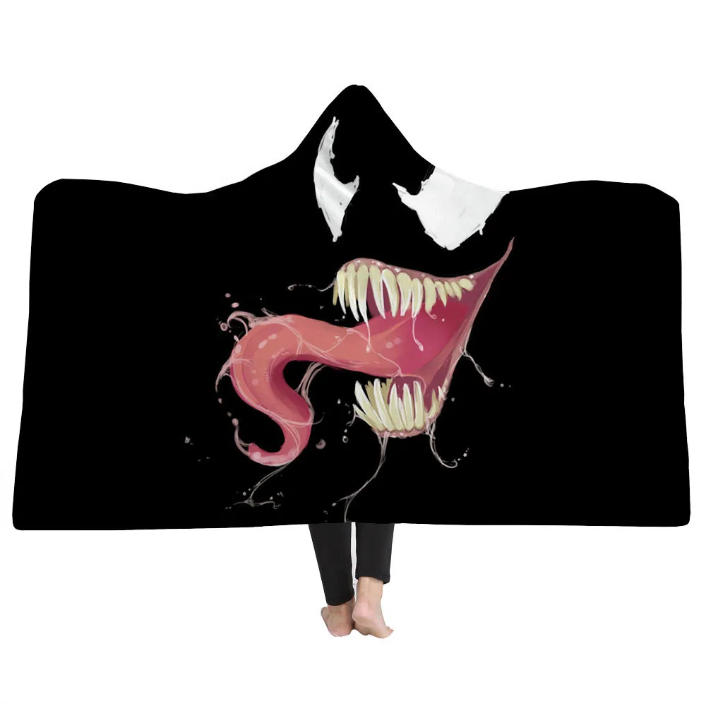 3 Одеяло с капюшоном Venom, уплотненное, пригодное для носки, флисовый плащ, волшебная Сиеста, одежда для дивана/кровати/самолета, для путешествий, постельные принадлежности, одеяло в шапке, теплое - Цвет: 3