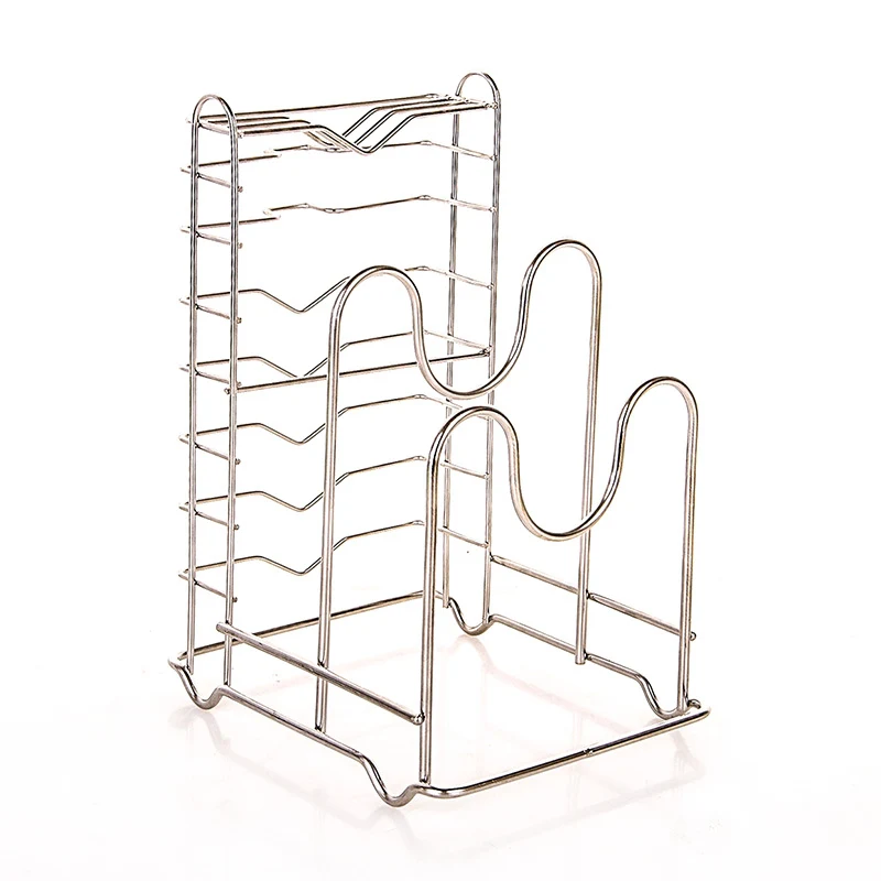 

Stainless Steel Pot Lid Shelf Cutting board Holder Plate Dish Rack Kitchen Organizer Knife Stand Storage