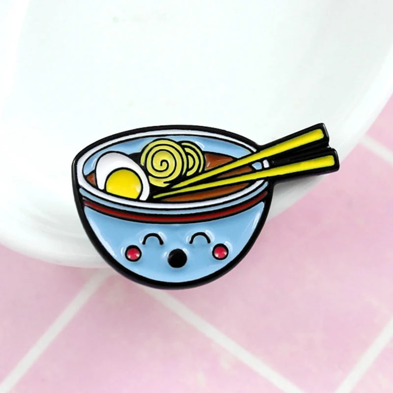 Красивая брошка Ramen в японском стиле рулон яиц виде свинца посуда Kawai