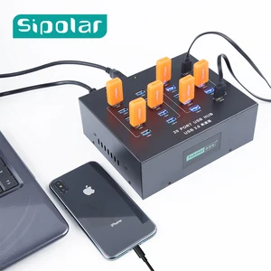 Sipolar Зарядное устройство USB 3,0 на 20 портов с источником питания на 100-240 В для восстановления и зарядки