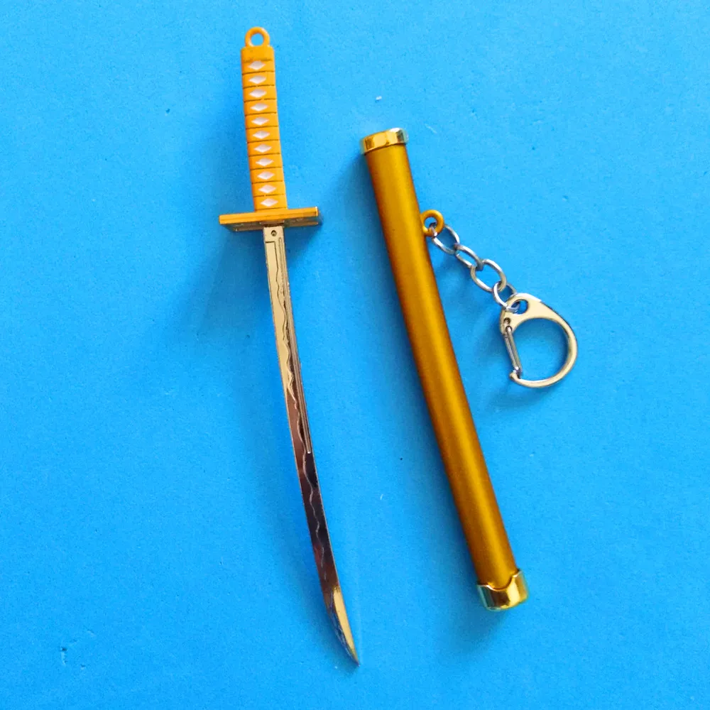 1Pcs15cm изысканная мини-модель оружия обшитый нож застежка японский самурайский брелок в виде меча пистолет брелок Аниме Реквизит кулон