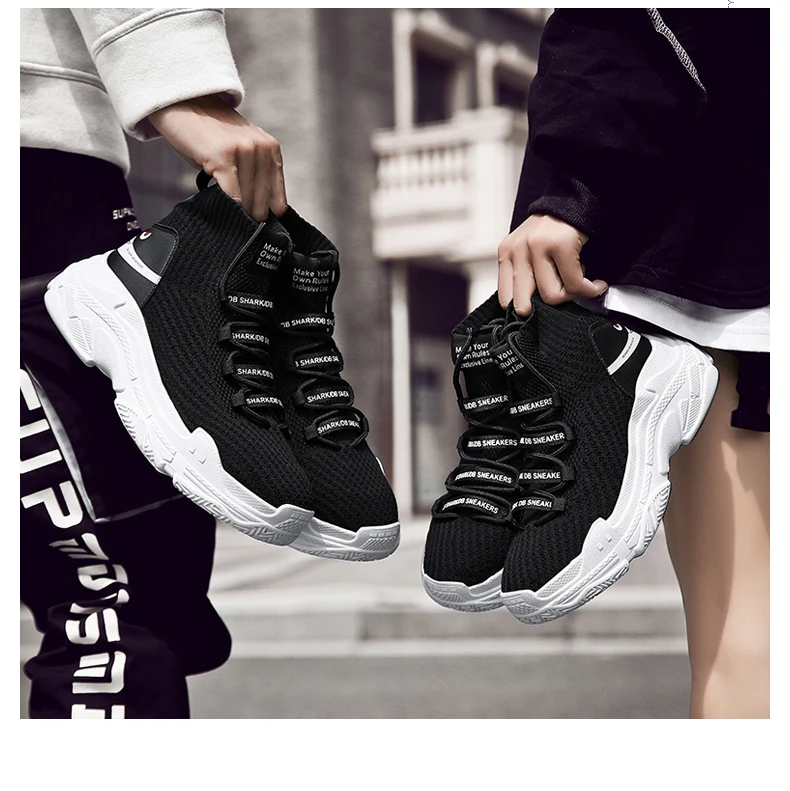 Sharks Sneakers Men Running Shoes For Men Jogging Trainers Lovers Male High Top Sneakers Summer Breathable Chaussure Homme Sport