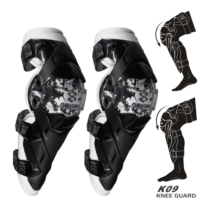 K09-White Cuirassier наколенники для гоночных мотоциклов защита колен для мотокросса бездорожье безопасность наколенники Поддержка лыж Спорт Защитное снаряжение - Цвет: K09-White