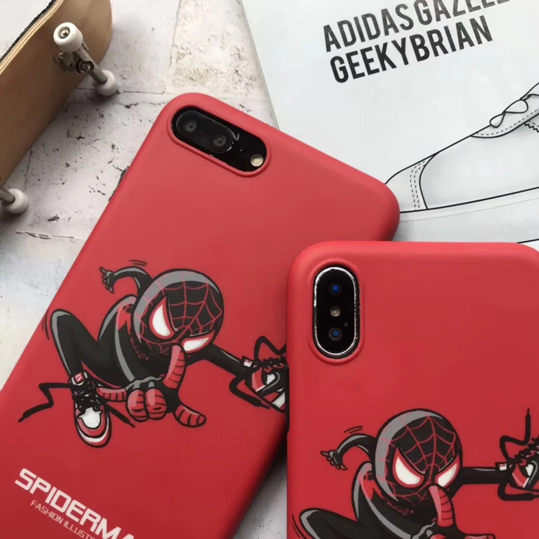 Cartoon Mickey Spiderman sneakers Basketball shoes case for iphone 7 8 6 6s X XS Max XR phone Cover Cases |