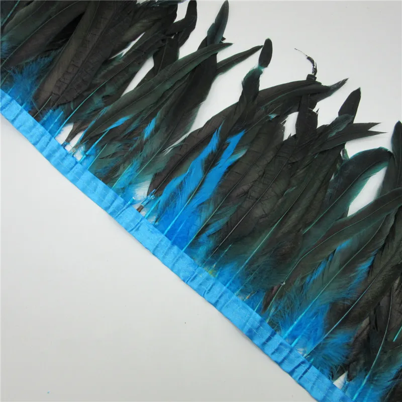 YY-tesco 1 ярдов петух хвост перо бахрома планки 25-30 см свадебное платье юбка