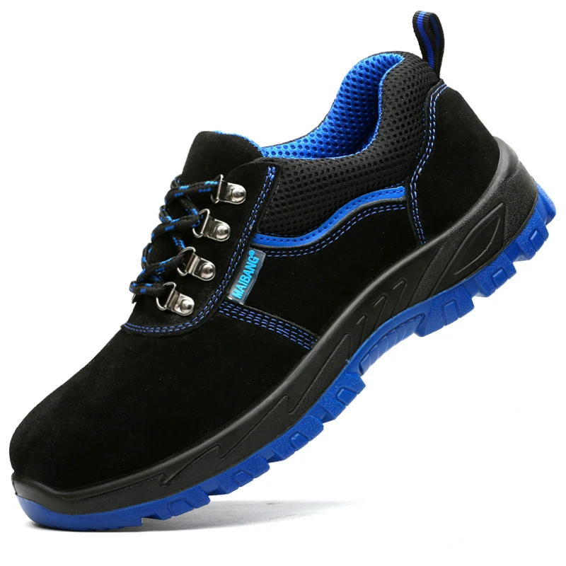 

plus size men's fashion breathable steel toe caps working safety shoes anti-pierce soft leather worker sneakers security boots