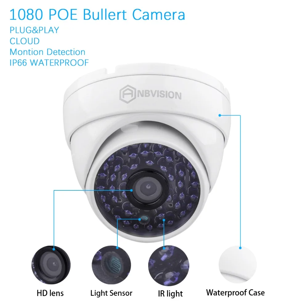 Anbvision Новый 8CH DVR 8 шт. 2.0MP 1080 P 48 светодиоды купол Камера безопасности Система
