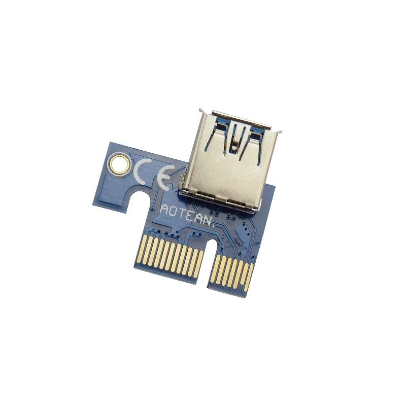 6GPU Биткойн Майнинг материнская плата 6 шт. Riser PCI-E Express Card PCIE 1x to 16x адаптер удлинитель USB 3,0 кабель для Rig LTC машина