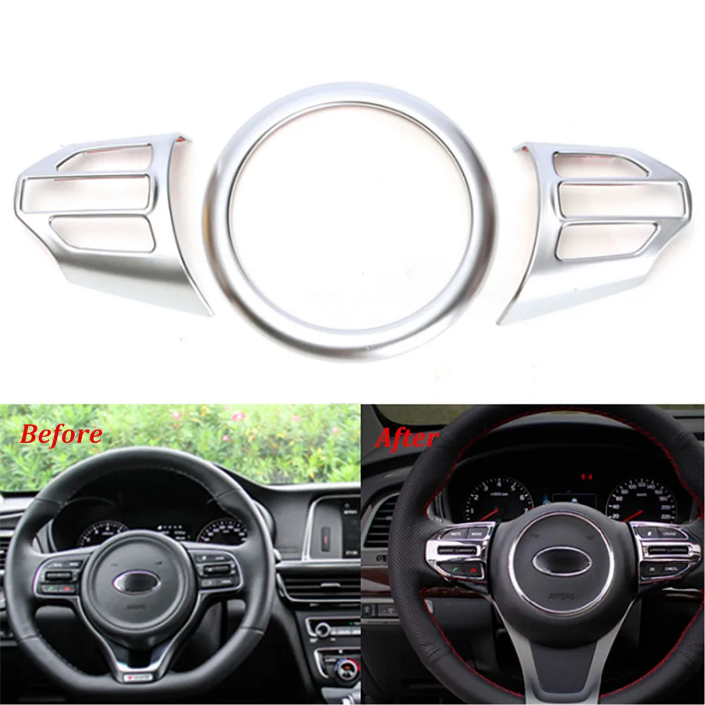 

1 Set ABS Chrome Sequined Trim Steering Wheel Panel Cover For Kia 2016
