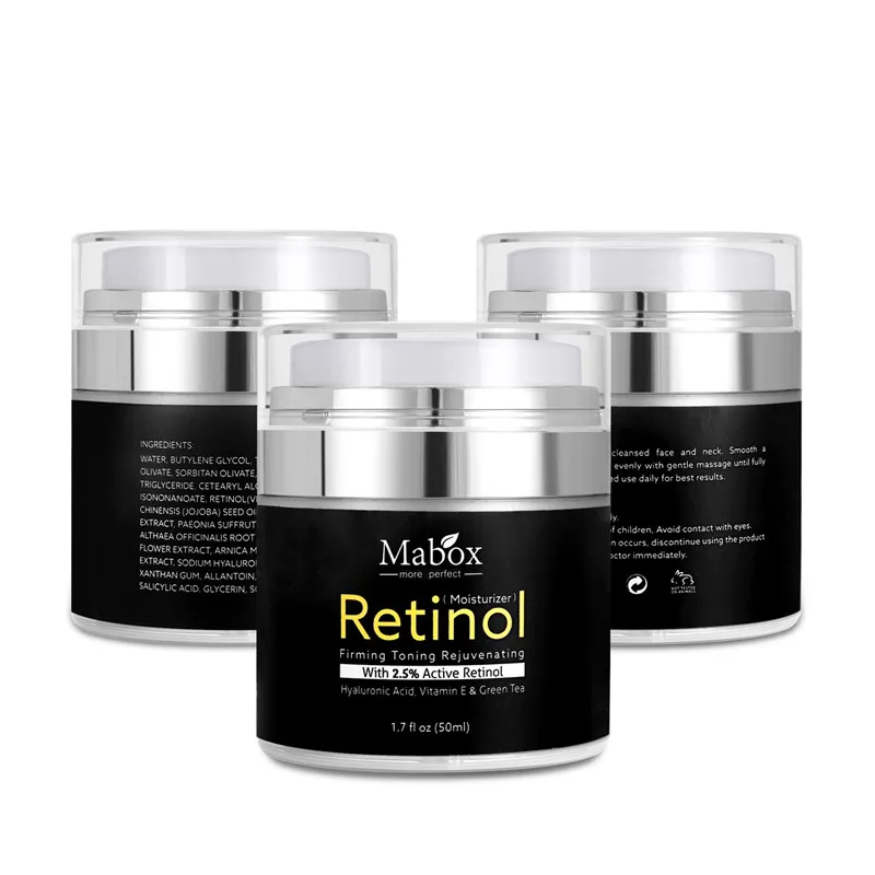 

Mabox Retinol 2.5% Moisturizer Face Cream Vitamin E Collagen Retin Anti Aging Wrinkles Acne Hyaluronic Acid Whitening Cream