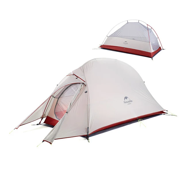 1 person 20D Grey Naturehike обновленный Сверхлегкий Палатка 4 Сезона Двойной слой 1 человек альпинизмом открытый навес анти УФ тент палатки - Цвет: 1 person 20D Grey