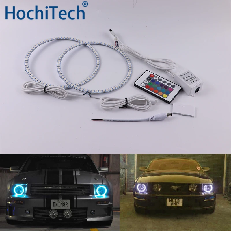 Для ford Mustang 2005 2006 2007 2008 2009 Многоцветный комплект светодиодов глаза ангела RGB гало