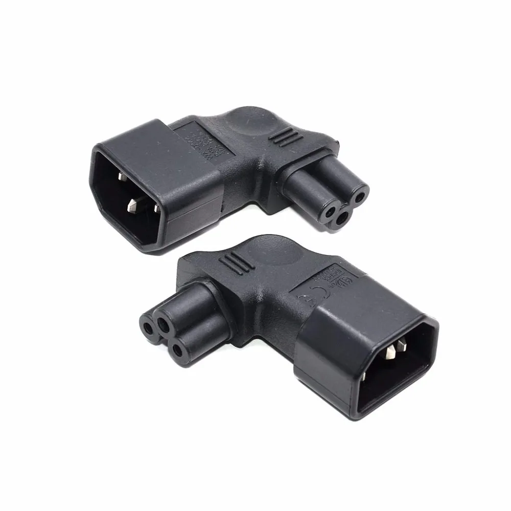 IEC 320 C14 male to C5 vertical left angle Power adapter AC PLUG CONVERTER 1pcs | Электроника - Фото №1