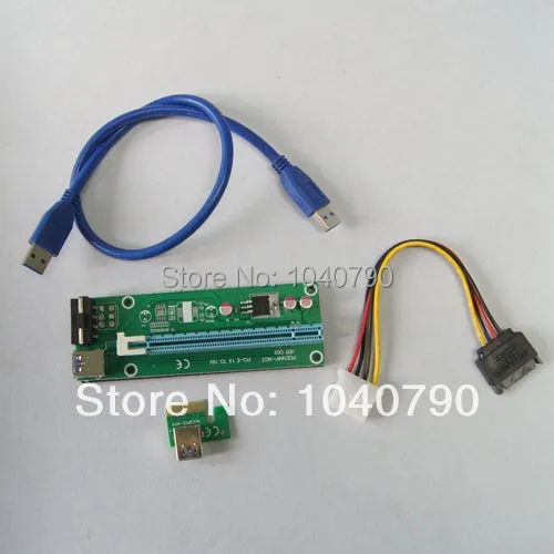 Райзер-карта PCI-E PCI E Express 1X до 16X + кабель-удлинитель USB 3 0 с блоком питания для