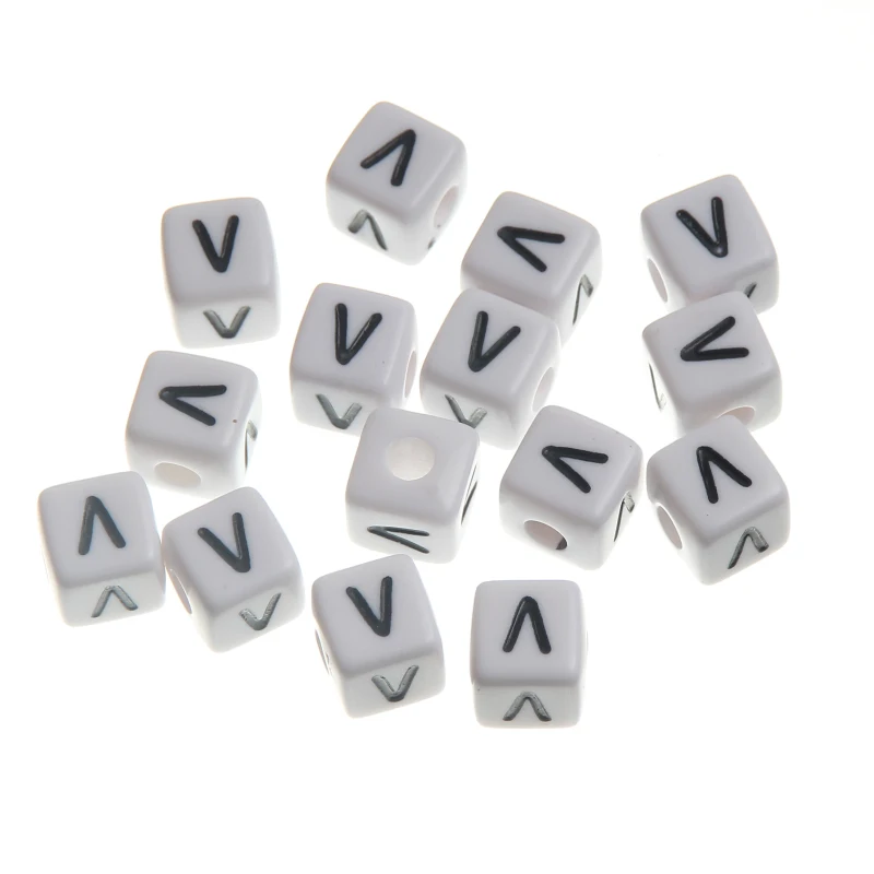Акриловые бусины в форме букв алфавита 100 шт. от производителя | Украшения и